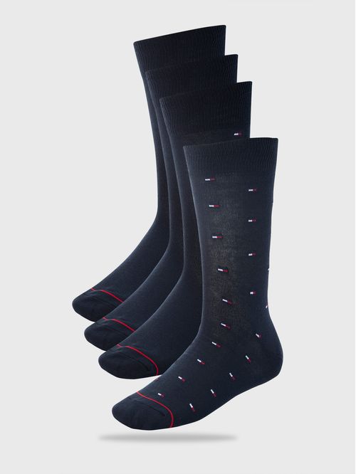 PAQUETE 4 PARES DE MEDIAS CON LOGO BORDADO