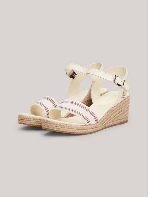 SANDALIAS DE CUÑA CON RIBETES TEJIDOS