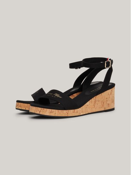 SANDALIAS DE CUÑA DE CORCHO CON LOGO