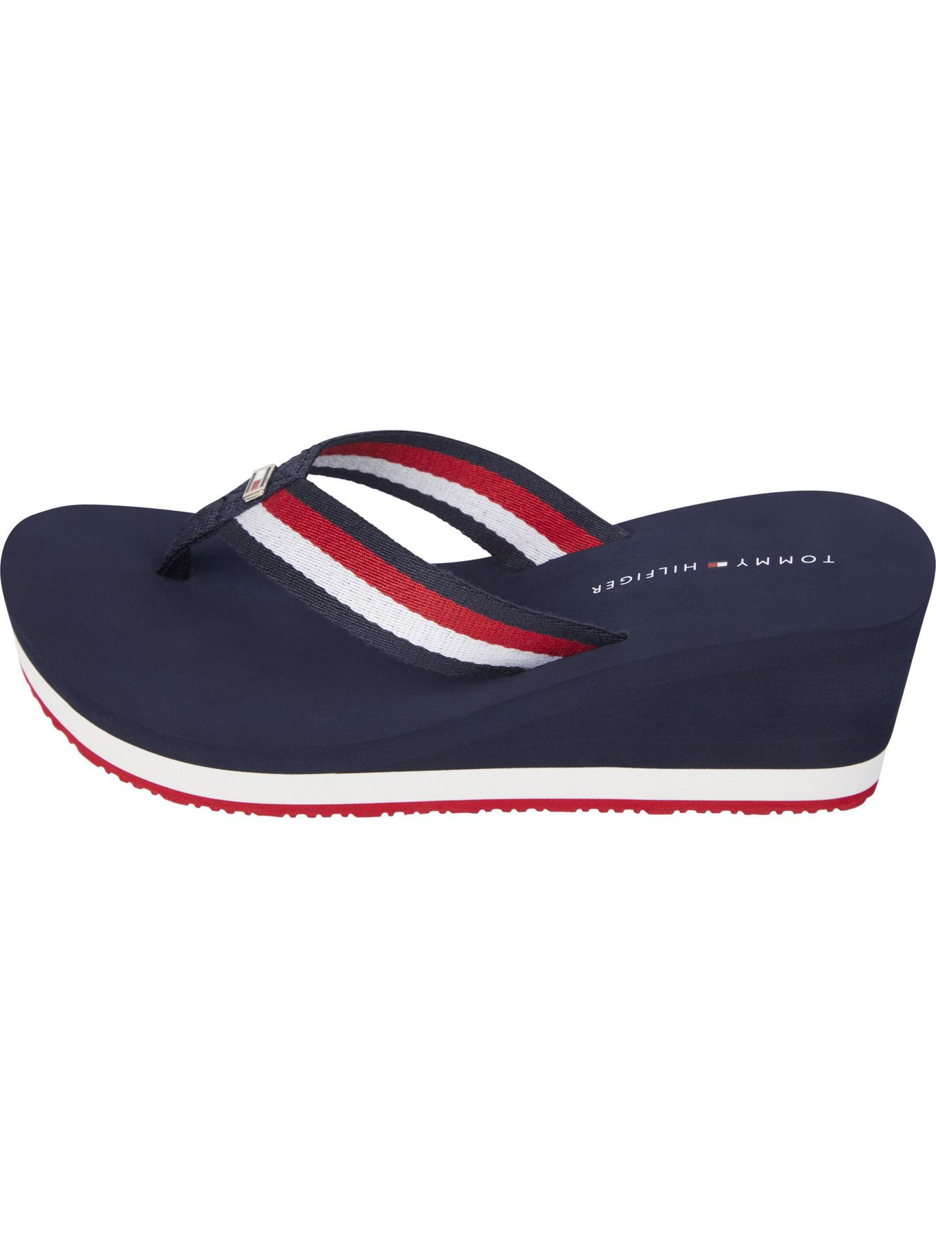 Wedges Calzado Tommy Mujer Sandalias Con Tacón De Cuña Negro Tommy