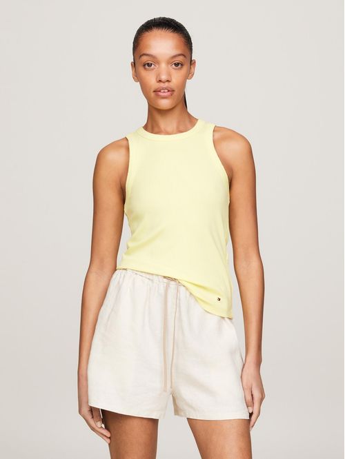 CAMISETA ACANALADA SIN MANGAS DE CORTE SLIM