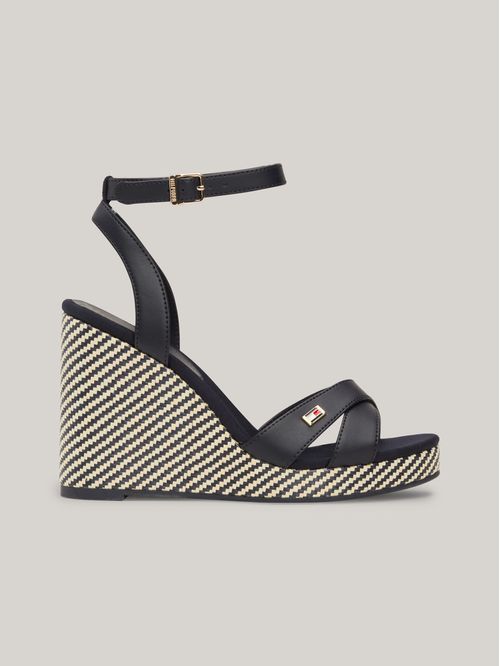 SANDALIAS DE CUÑA CON RAYAS IRREGULARES