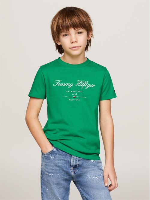 CAMISETA DE CUELLO REDONDO CON LOGO EN SCRIPT (NIÑOS)