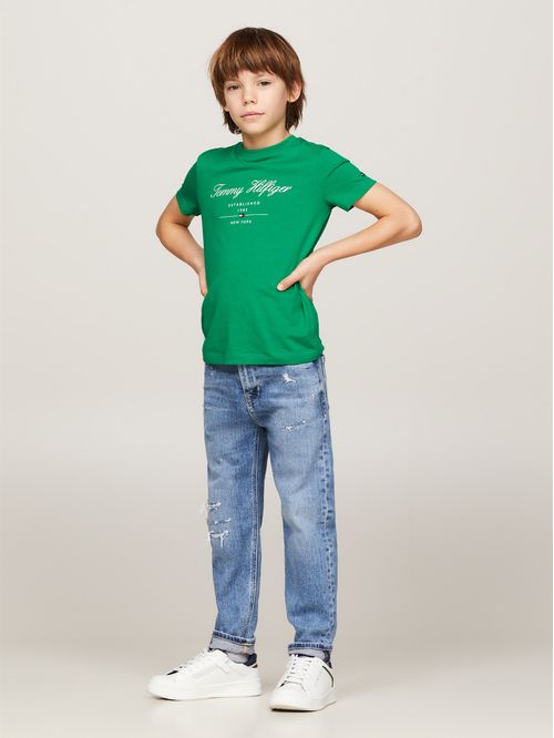CAMISETA DE CUELLO REDONDO CON LOGO EN SCRIPT (NIÑOS)