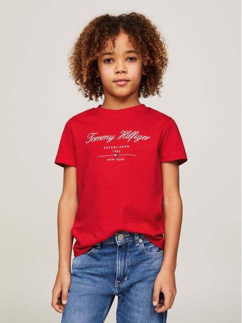 CAMISETA DE CUELLO REDONDO CON LOGO EN SCRIPT (NIÑOS)