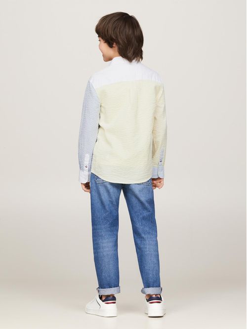 CAMISA DE RAYAS MIXTAS CON CORTE REGULAR (NIÑOS)
