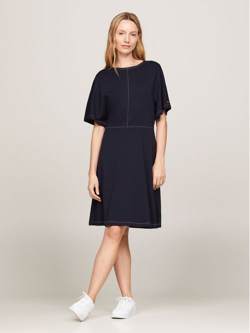 VESTIDO GLOBAL STRIPE DE CORTE EVASÉ