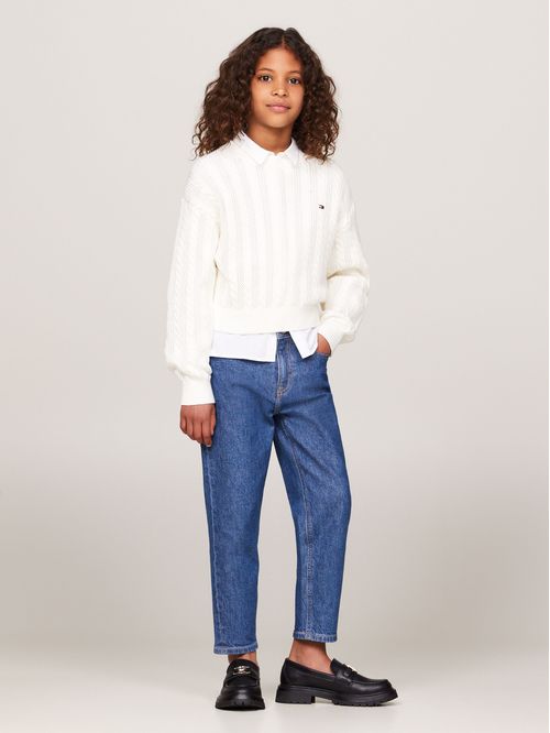 JEANS ICÓNICOS DE TIRO ALTO Y DESLAVADOS (NIÑOS)