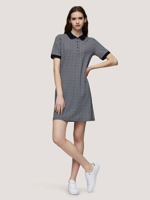 VESTIDO TIPO POLO DE ESTAMPADO MONOGRAMA TH