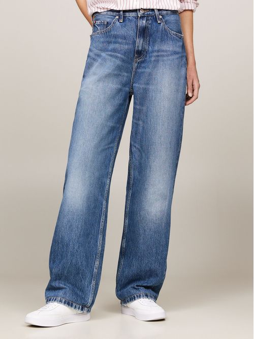 JEANS DE TIRO ALTO RECTOS DE CORTE AMPLIO