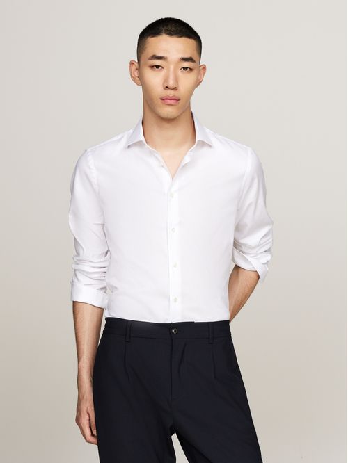 CAMISA DE CORTE SLIM EN TEJIDO DOBBY