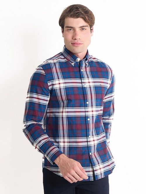 CAMISA OXFORD CON DISEÑO DE TARTÁN TOMMY