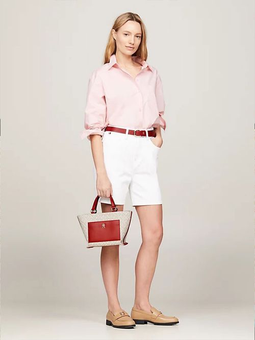 CARTERA TOTE DE LONA CON MONOGRAMAS EN JACQUARD