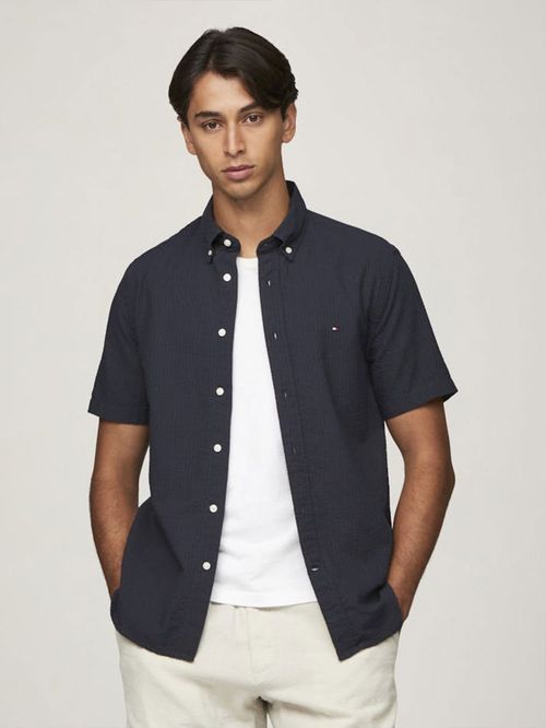 CAMISA SEERSUCKER DE CORTE REGULAR