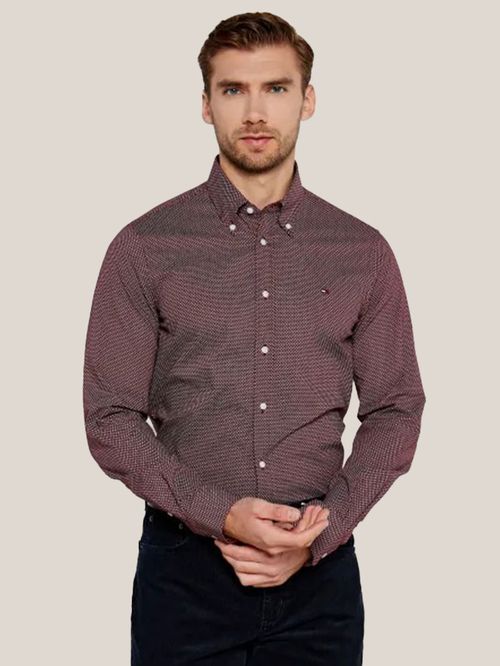 CAMISA CON MINI ESTAMPADO CON LOGO