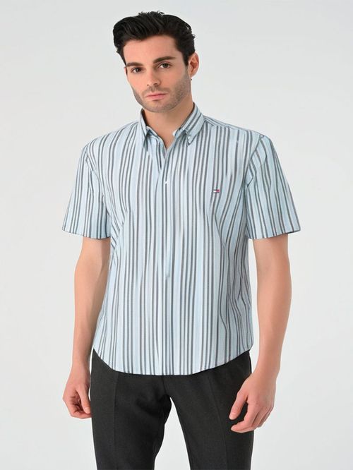 CAMISA DE ALGODÓN OXFORD CON RAYAS