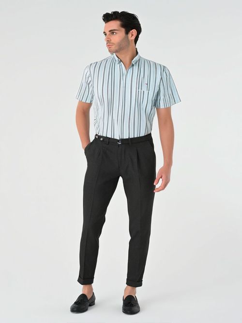 CAMISA DE ALGODÓN OXFORD CON RAYAS