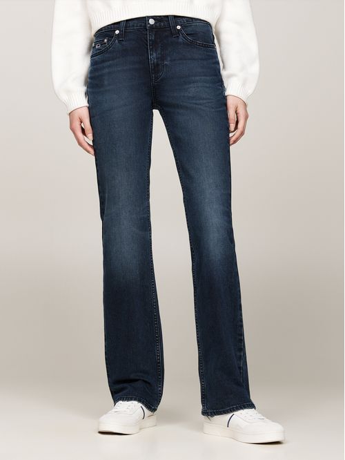 JEANS BOOTCUT DE TIRO MEDIO DESTEÑIDOS