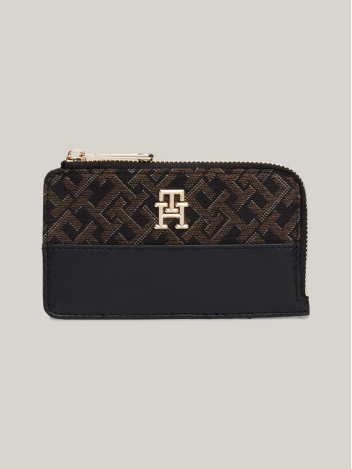 BILLETERA CON MONOGRAMAS TH EN JACQUARD