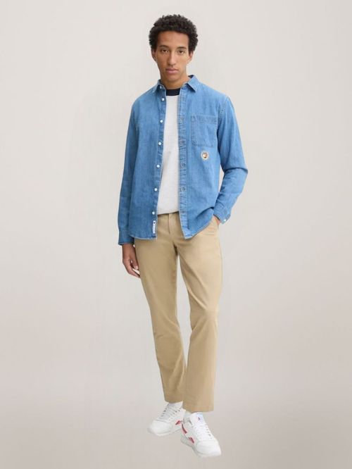 CAMISA DENIM BORDADA DE CORTE REGULAR