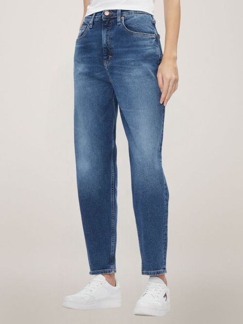 JEANS MOM CON LOGO
