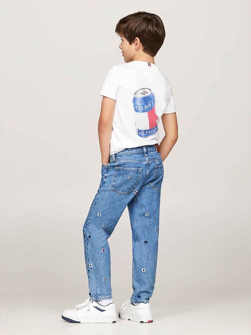 JEANS ICÓNICOS CON EFECTO DESTEÑIDO Y LOGO