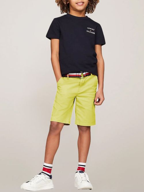 PANTALÓN CHINO CORTO CON CINTURÓN TRENZADO (NIÑOS)