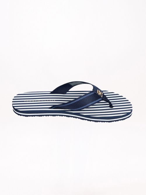 ZAPATILLAS DE TEJIDO TRENZADO CON LOGO Y RAYAS