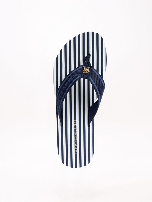 ZAPATILLAS DE TEJIDO TRENZADO CON LOGO Y RAYAS