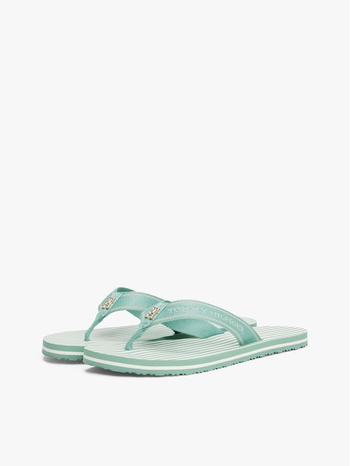 ZAPATILLAS DE TEJIDO TRENZADO CON LOGO Y RAYAS