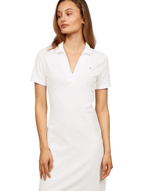 VESTIDO TIPO POLO CON CUELLO EN V ABIERTO