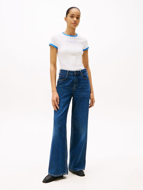 CAMISETA SLIM CON LOGO BORDADO
