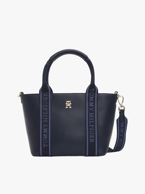 BOLSO TOTE CRUZADO CON CINTA DISTINTIVA