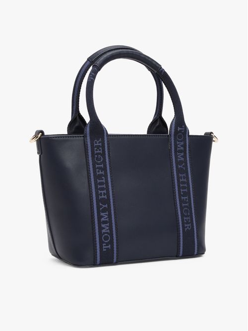 BOLSO TOTE CRUZADO CON CINTA DISTINTIVA