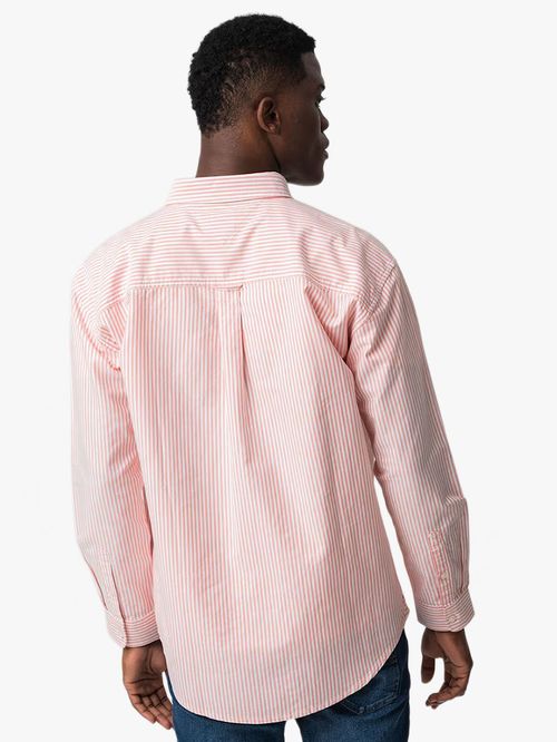 CAMISA OXFORD DE RAYAS DE CORTE RELAXED