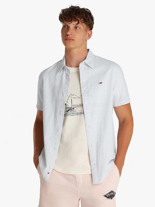 CAMISA DE MANGA CORTA EN MEZCLA DE LINO