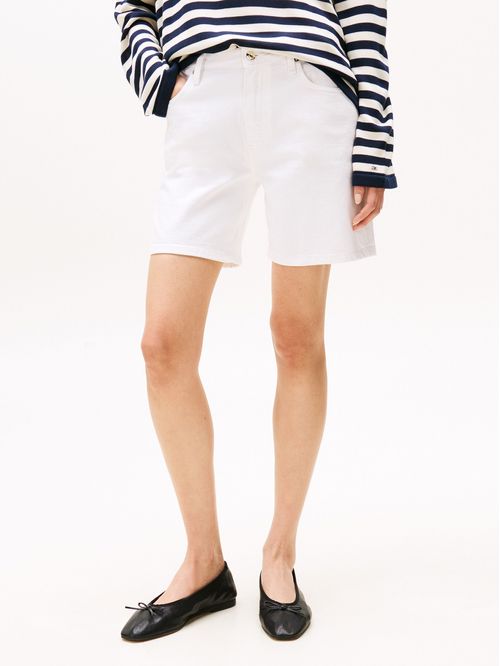 PANTALÓN CORTO VAQUERO BLANCO DE TIRO MEDIO