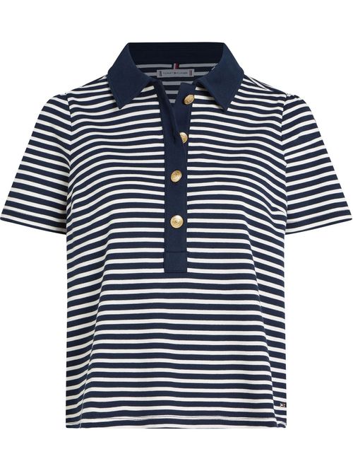 POLO DE RAYAS CON BOTONES DE COLOR DORADO