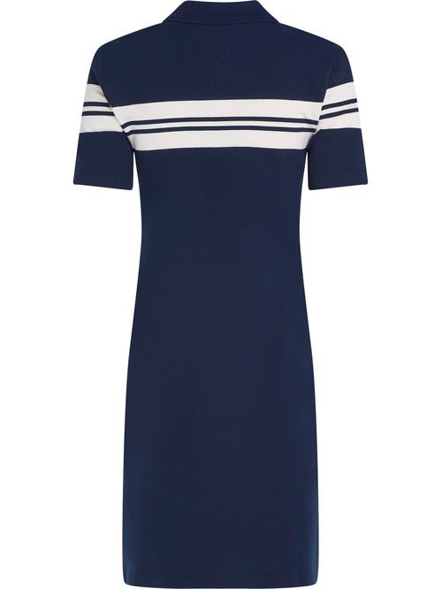 VESTIDO TIPO POLO CON DISEÑO COLORBLOCK DE CORTE SLIM