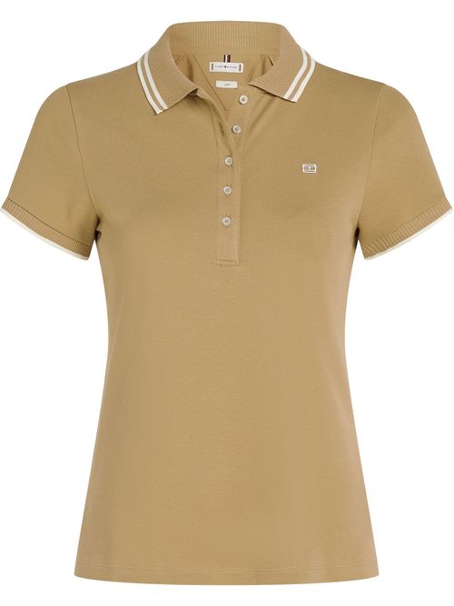 POLO DE CORTE SLIM CON LOGO A CONTRASTE