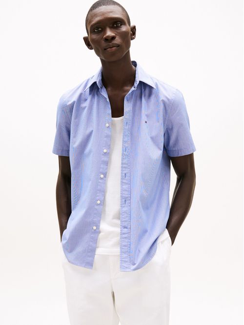 CAMISA TH FLEX DE POPELÍN CON MICROESTAMPADO