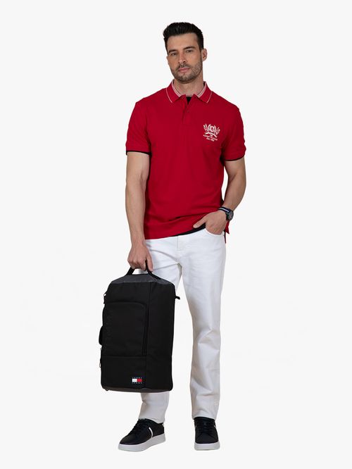 POLO DE CORTE REGULAR CON ESCUDO TH BORDADO