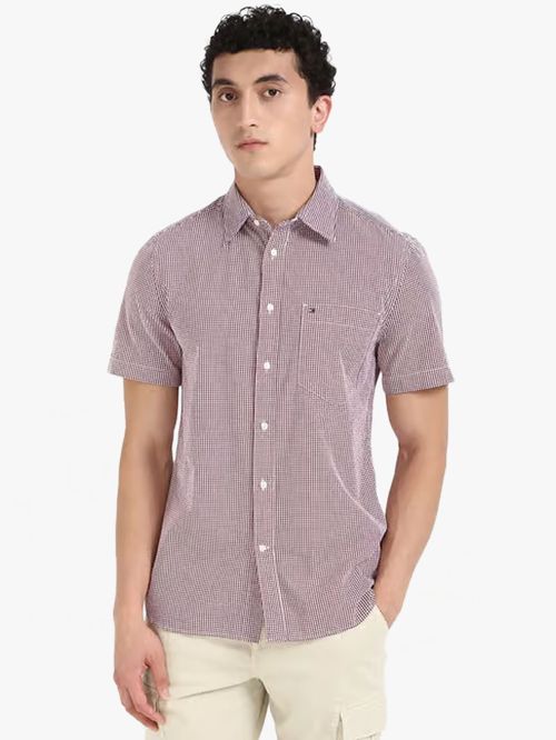 CAMISA MANGA CORTA CON ESTAMPADO GINGHAM