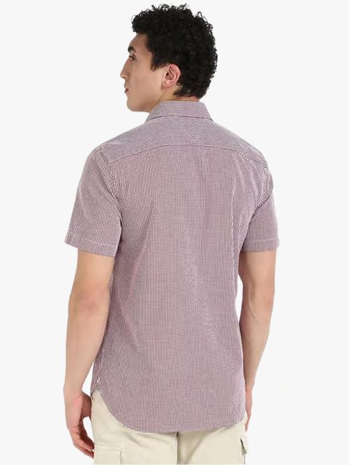 CAMISA MANGA CORTA CON ESTAMPADO GINGHAM