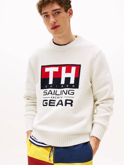 SUÉTER HILFIGER ELÁSTICO CON LOGO EN INTARSIA