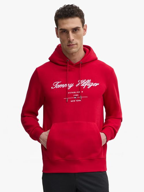 SUÉTER CON CAPUCHA Y LOGOTIPO EN CURSIVA