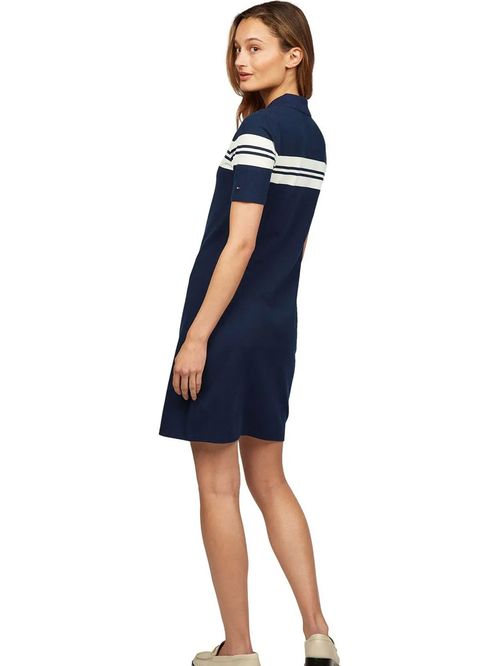 VESTIDO TIPO POLO CON DISEÑO COLORBLOCK DE CORTE SLIM