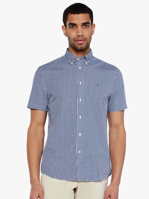 CAMISA FLEX DE POPELÍN CON MICROCUADROS