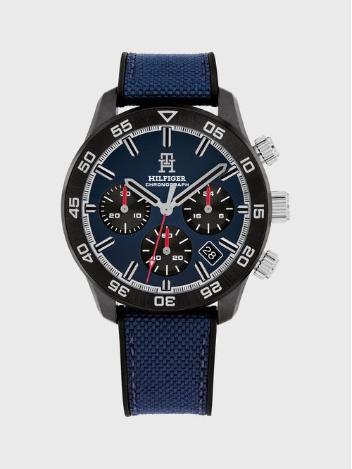 RELOJ DE HOMBRE CON CORREA DE SILICONA CON DETALLE TEXTIL