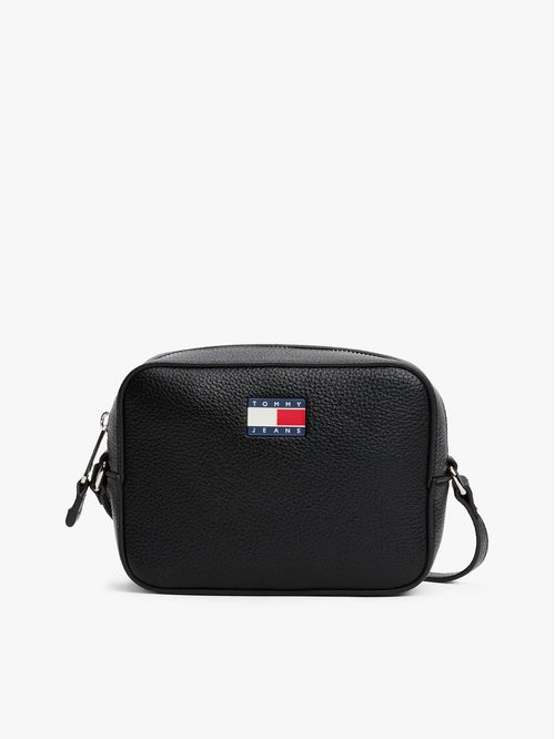 CARTERA CRUZADA CON INSIGNIA TONAL